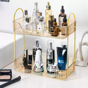 Olhome Rak Aqua Gelas Estetik 3 Lantai Rak Serbaguna Tempat Kosmetik Tempat Aqua Gelas Estetik Mewah