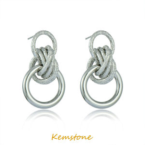 Kemstone 925 Silver Plated Multi-layer Panel Drop Earrings Personalized Jewelry for Women