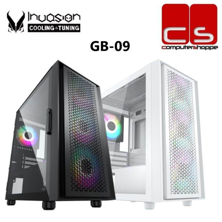 Invasion GB-09 M-ATX Mini-Tower Casing with ARGB Fan - Black/White | Lazada