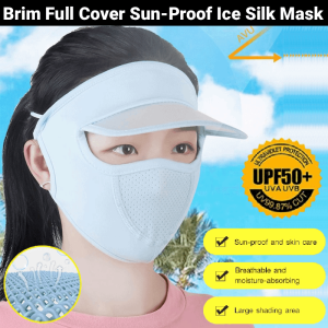 Brim Full Cover Sun-Proof Ice Silk Mask Breathable Sunscreen Mask Cycling Cover Full Face Mask