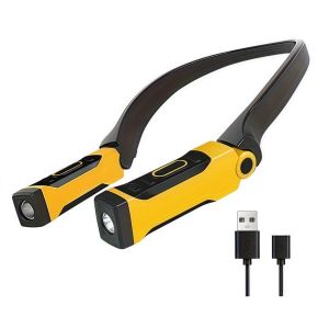 SKJK 2 Modes LED Neck Light Lightweight Rechargeable Work Light High Quality Super Bright Neck Flashlight For Camping Reading，Repairing