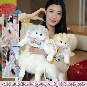 กระเป๋าเป้สะพายหลังแมวความจุขนาดใหญ่จำลอง AI กระเป๋าเดินทางกลางแจ้งสุดน่ารักสำหรับแมว ดีไซน์ที่เป็นเอกลักษณ์ ทนทานและน้ำหนักเบา