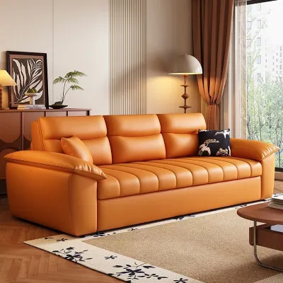 Piano keys cat scratch leather sofa bed all-in-one dual-purpose multifunctional storage foldable balcony study sofa bed