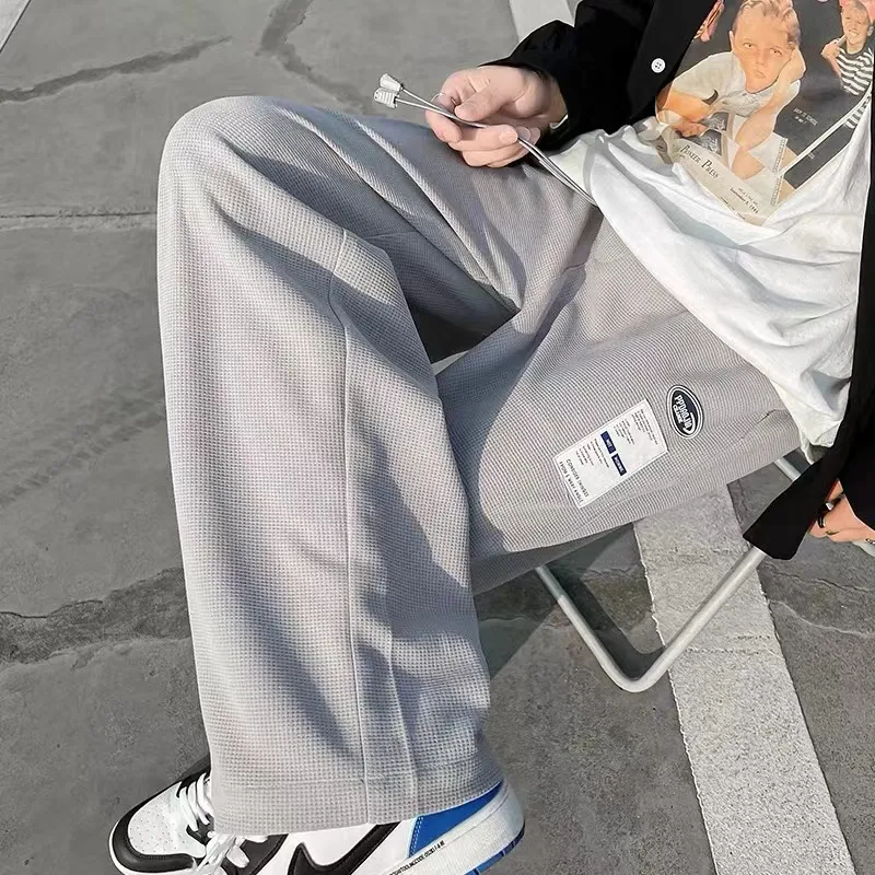 Aesthetic pants for men Korean fashion loose pants baggy sweat pants mens casual  wide leg pants original white joggers