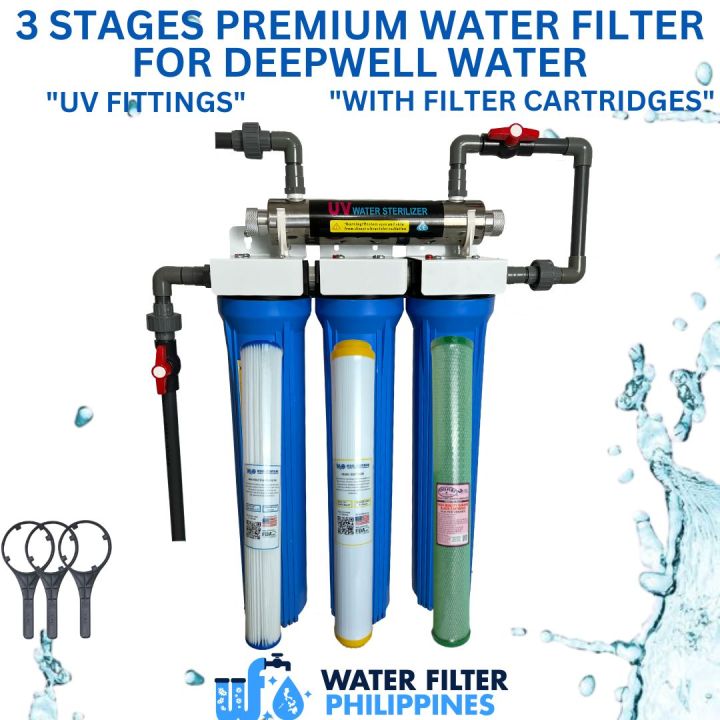 Water Filter 3 Stages Premium For Deepwell Water Ideal for Residential ...