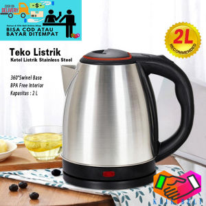 Klik-Beli Teko Listrik 2L Pemanas Air Ketel Elektrik Stainless Steel Electric Kettle