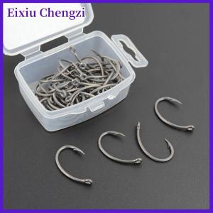 Eixiu Hirisi 50 cái móc Teflon đóng hộp móc nhiều loại có gai Móc Câu Cá chép dụng cụ câu cá