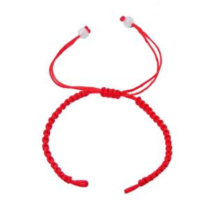 DIY Handwoven Semifinished Red Rope Bracelet Thread Knitted Flat Knot Beaded Diamond Knot Semi-finished Bangle