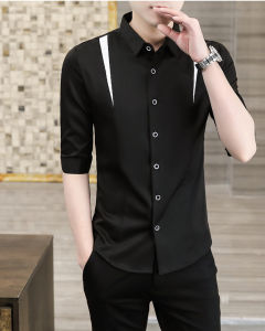 Áo sơ mi Áo sơ mi tay lửng phối màu 2 bên nam tính trẻ trung bắt mắt giả hơp lý thu hút cái nhìn từ đối phương h46