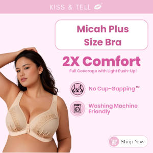Kiss & Tell Premium Micah Plus Size Seamless Push Up Lifting Supportive Wireless Bra