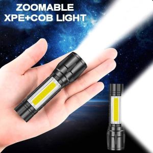Senter Swat Mini LED Multifungsi Super Terang Senter COB Rechargeable USB Outdoor