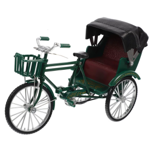 Iron Three Wheeled Rickshaw Replicas Rustproof Coating Compact Tricycle Model Home Decoration Craftsmanships Gift