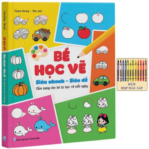 Sách Cẩm Nang Cho Bé Tự Học Vẽ Mỗi Ngày - Bé Học Vẽ Siêu Nhanh - Siêu Dễ Song Ngữ Cho Trẻ Em ( Có Kèm Màu )