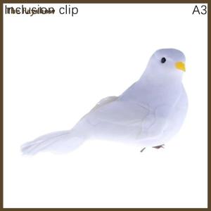 [The Fayshow] ขนนกพิราบสีขาวโฟมประดิษฐ์คู่รักนกพิราบนกตกแต่งบ้านสวนงานแต่งงานนกจำลองของตกแต่งต้นคริสต์มาส