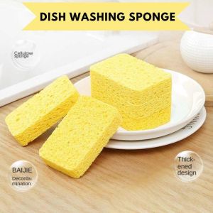 Dish Washing Sponge Natural Wood Pulp Cotton Wipes Strong Water Absorption Capacity