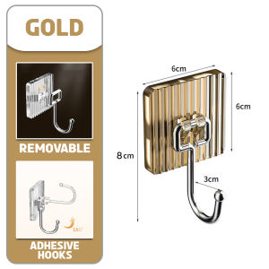 ROCO Luxury Acrylic Wall Hanging Hook Nail Free Bathroom Hook Adhesive Heavy Duty Magic Hook Penyangkut Tandas