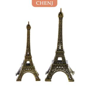 [COD] CHENJ รูปปั้นรูปหอไอเฟลสไตล์เรโทรสำหรับตกแต่งบ้านโต๊ะรูปปั้นโลหะสีบรอนซ์