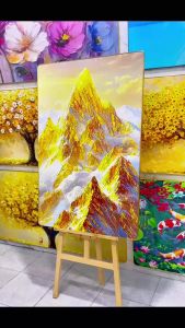 Tranh Núi Vàng Tài Lộc Tranh Canvas Tranh Tráng Gương Tranh Phòng Khách Tranh Treo Tường