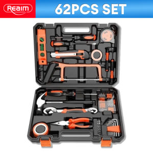 REAIM 82 PCS Toolbox Set Kotak Peralatan Spanar Box Tool Set Heavy Duty Ratchet Wrench Socket 工具箱