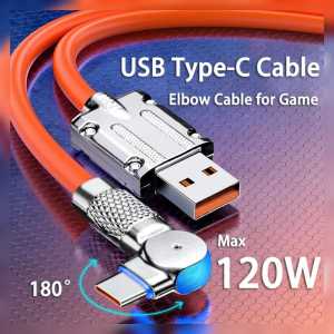 SALE!!! KABEL GAMERS HC-16 kabel data Super Fast Charging Model Putar/Rotasi 120W 6A Micro/Type C/Lightning