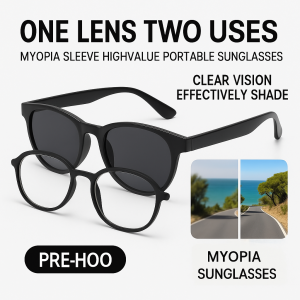 Portable one lens dual purpose myopia set Highcolor sunglasses