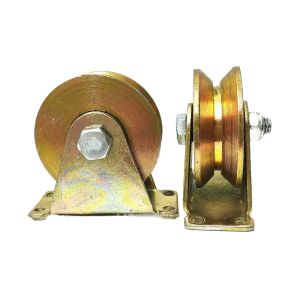 HUYAN 2pcs Heavy Duty V Groove Pulleys Double Axis Bearing Smooth Rolling Sliding Door Metal Rollers Strong Load Corrosion Resistant V Sliding Track Wheels Garage Doors
