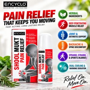 ENCYCLO SHOOL MUKT Pain Relief Roll On 50ml | Muscle Joint Neck Shoulder Back Pain | Fast Acting Muscle & Joint Pain Relief