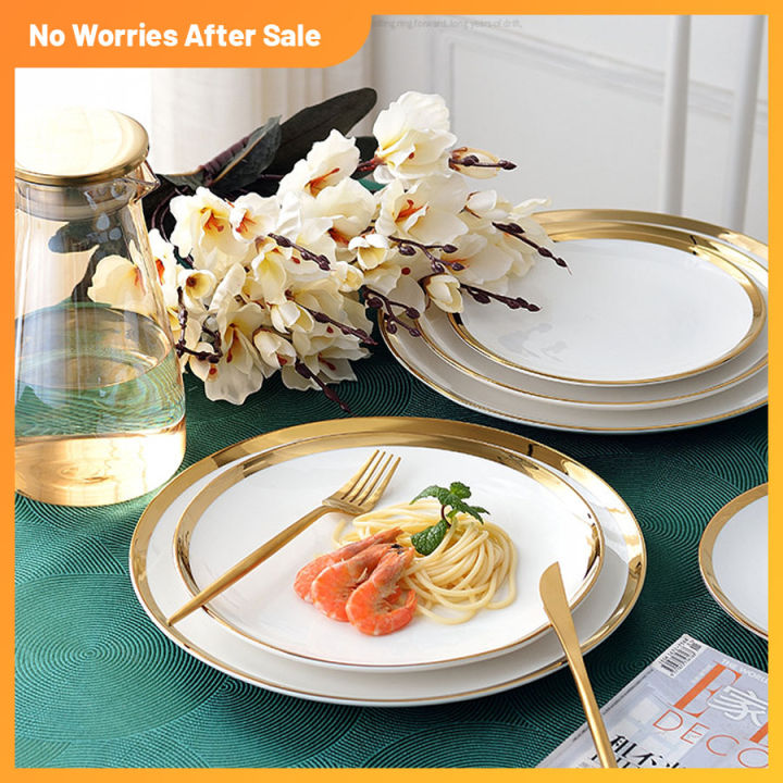 6/8/10 inches Ceramic Plate Nordic White Serving Dish Dinner Plate