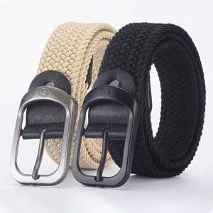 Mens Belt Casual Woven Elastic Belt Outdoor Sports Womens Belt No Need for Punching Climbing Work Belt For Men Women Fashion
