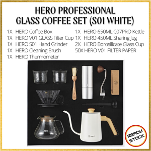 HERO GLASS Professional Luxury Coffee Brewing Gift Set Pour Over Coffee Set