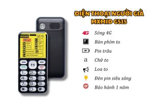 Điện thoại người già cao cao cấp giá rẻ MXMID G515 sóng 4G loại xịn Loa To Pin Trâu mới 100%