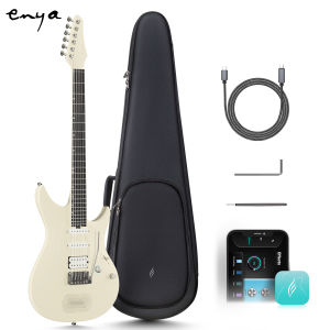 Enya Inspire ขนาด 39 นิ้ว กีตาร์ไฟฟ้าคาร์บอนไฟเบอร์อัจฉริยะ มาพร้อมลำโพงไร้สาย 15 วัตต์ โทนเสียงเฉพาะ 20 โทน พรีเซ็ตในตัว สายชาร์จ ประแจปรับ และกระเป๋าใส่กีตาร์