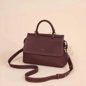 Royal Bagger Top-Handle Bags for Women Genuine Cow Leather Fashion Vintage Shoulder Crossbody Bag Commuter Handbag 1311