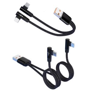 Fast Speed 5A Angled USB And Type C Charging Cable Double Head Fast Charging Cord For Quick Data Transfer