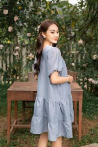 Váy Bầu Mùa Hè Cổ V Chất Tơ Hàn Quốc Mềm Mịn Đủ Size Cho Mẹ Bầu Và Sau Sinh Từ 47-83 kg BELLA MAMA