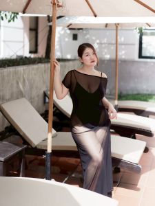 เดรสซีทรู คลุมบิกินี่ มีsizeถึง10XL รุ่น Sunny (เฉพาะเดรสตัวนอก)