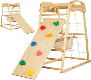 Goodies Children Wooden Climbing Playgym Frame Playground Childrens Slide Indoor Playground Swing Childrens Game Combination