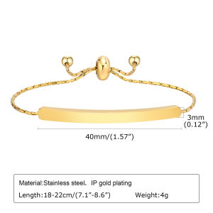 Vnox Customized Engrave Name ID Bracelets for Women Boys Girls，Gold Silver Color Stainless Steel Metal Adjustable Bracelet Gifts Jewelry