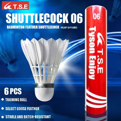 TSE Tyson Enjoy Premium Nylon Badminton Shuttlecocks 3/6-Pack - Flight Stability & Durable Feather Heads