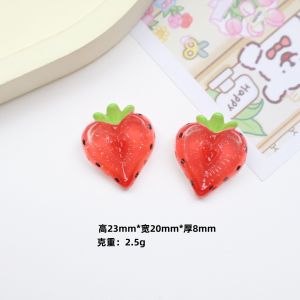 [Free Shipping]Translucent Resin Accessories In The Form Of Fruits Watermelon And Strawberries For DIY Handmade Decoration Materials Flat Patches For Clogs
