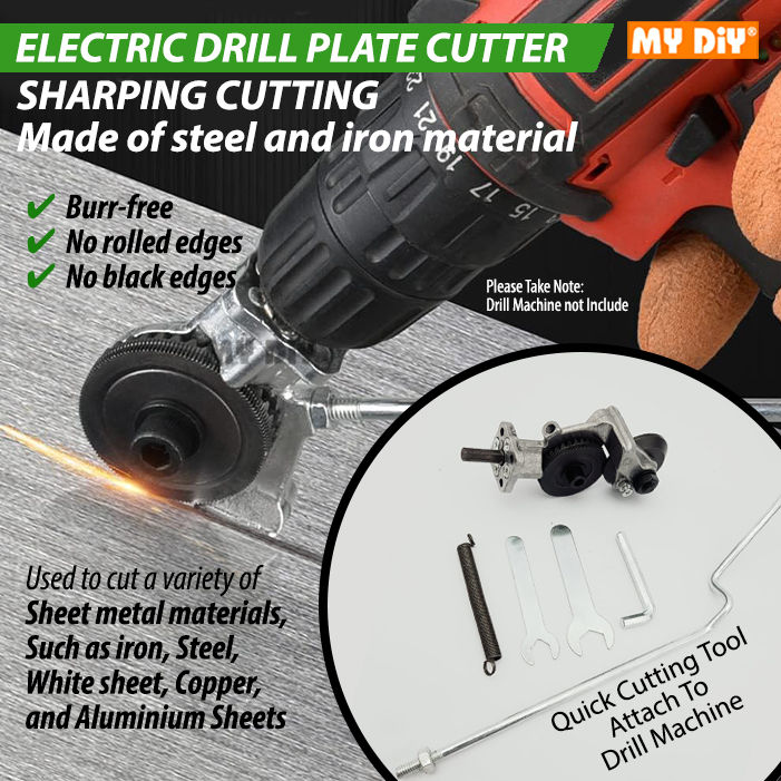MYDIYHOMEDEPOT ELECTRIC DRILL PLATE CUTTER, METAL NIBBLER DRILL