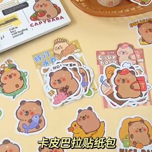 Pelekat Kartun Capybara Comel Cute Cartoon Capybara Guka Sticker Laser Premium Notebook Memo