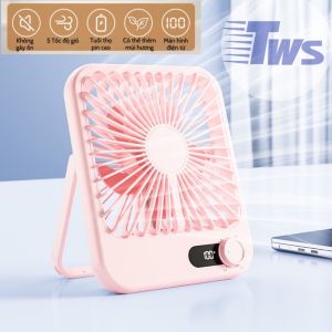 Quạt để bàn tích điện SK quạt điện mini xoay 180 độ thiết kế hiện đại gấp gọn dung lượng pin lớn