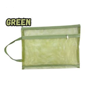 A4 Folder Bag Double Layer Zipper File Pocket Document Mesh Organizer Paper Pouch Stationery