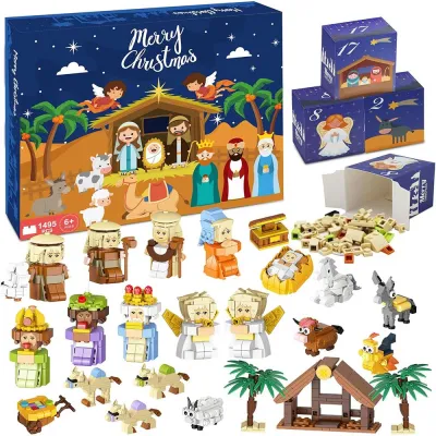 【On Sale】Nativity Advent Calendar Building Blocks 2026 Christmas gift