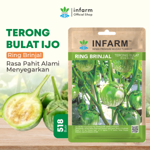 INFARM - Benih Bibit Biji Super Terong Bulat Hijau Bibit Sayur Sayuran Terong Lalap Benih Tanaman Sayur Terong Benih Biji Terong Bulat Hijau