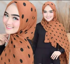 PASHMINA PLISKET POLKADOT/KERUDUNG/ KERUDUNG PASHMINA/ BAJU WANITA/ KERUDUNG PASHMINA PLISKET POLKADOT / JILBAB