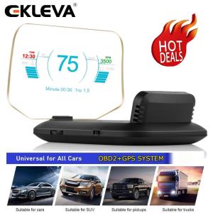 EKLEVA Newest Head Up Display OBD Car Electronics HUD Display Car Speedometers C1 Overspeed Warning OBD2+GPS Dual Mode GPS Speedometer