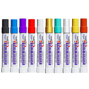 ปากกาปากกามาร์คเกอร์แบบแข็งง่ายต่อการเขียนงานศิลปะปากการะบายสีทำงานบนพลาสติกโลหะสำหรับในร่มกลางแจ้ง