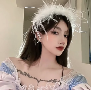 Tea Party Fascinator Feather Headband French Style Derby Hair Hoop for Women Vintage Headpiece Elegant RolePlay Headband